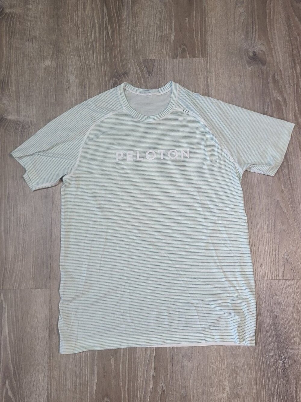 Lululemon x Peloton Men Metal Vent Tech 2.0 Mint Green Striped Shirt - Sz Medium